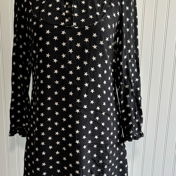 J.Crew Collection Star Dress Silk Ruffle Black White Womens Size 4 - Picture 2 of 16
